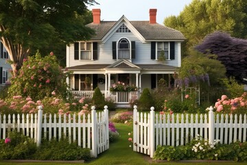 Home Picket Fence Boosts Curb Appeal